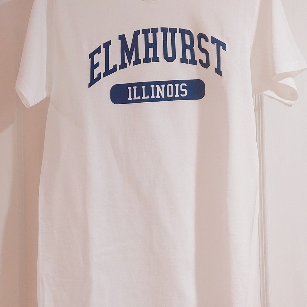 White Elmhurst Illinois T-Shirt by Delta Pro Weight Sz S